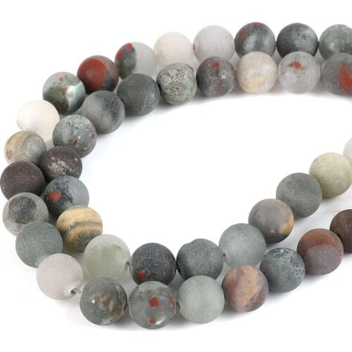 38-95pcs 4 6 8 10mm Natural Scrub Bloodstone Beads For Jewelry Making Findings Necklace Bracelet Earrings Findings