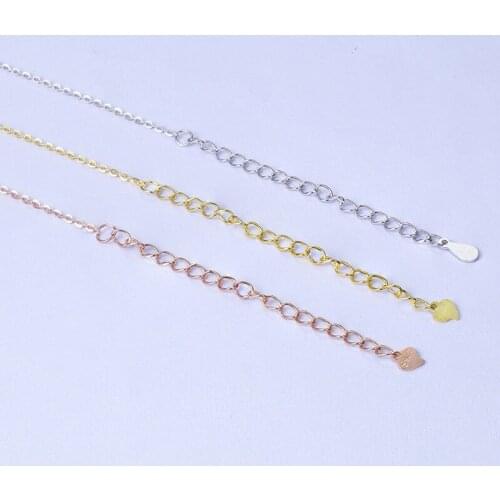 Lo Paulina S925 O Chain Necklace 40+5cm (15.75"+1.97")1.3mm For Woman Real Silver Rose Gold Color Link Chains Jewelry SC210601