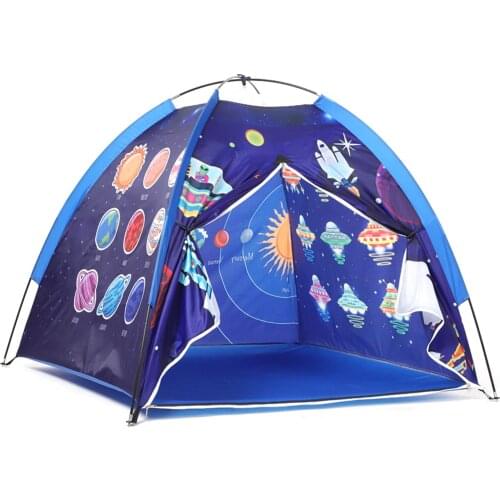 Boy Girl Imaginative Assemble Indoor Outdoor Polyester Kids Toy Universe Gift Play Tent Space World Foldable Lightweight