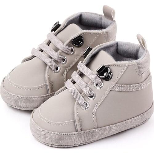 Newborn Baby Boys Shoes PU Leather Antiskid Infant Shoes For Boys Solid Color Sneakers Baby Moccasins Shoes Firstwalkers F186