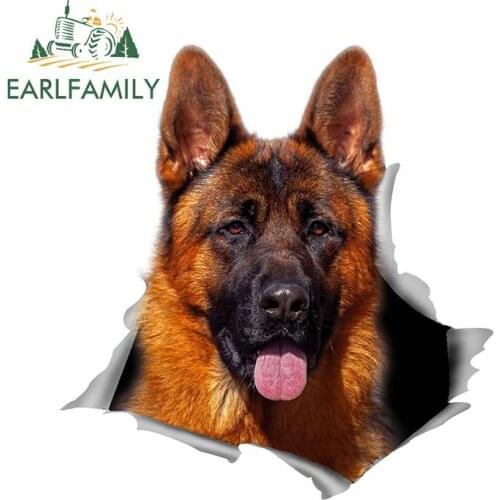 EARLFAMILY 13cm x 12.4cm For Dog Vinyl Material Car Stickers Sunscreen Decal Waterproof Scratch-Proof For JDM SUV RV Decor