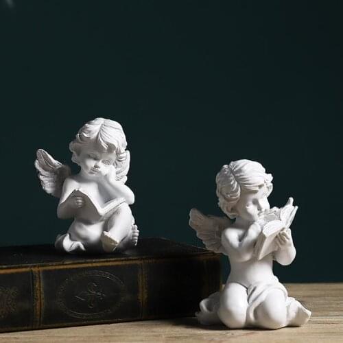 European and American cute reading little angel resin ornaments creative home children room craft decorations furnishings