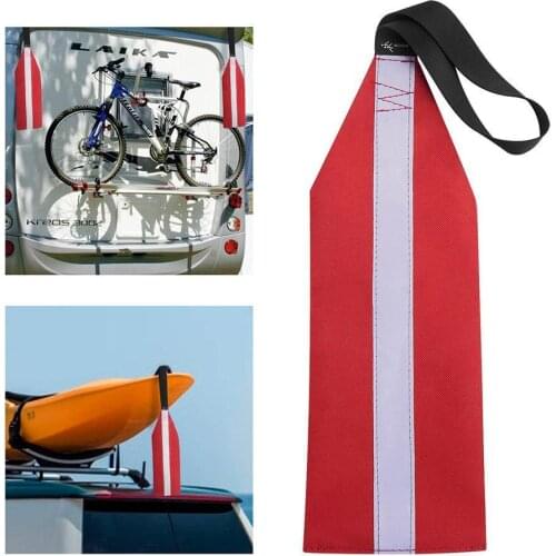 Kayak Canoes Sup Travel Tow Flag Red Lanyard Reflective Warning Durable Warning Safety Flag