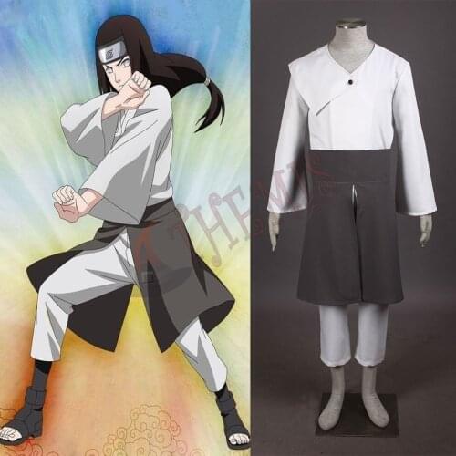 Athemis Custom Made Naruto Cosplay Costumes Same as Anime Character Hyuga Neji Halloween Set Free Shiping