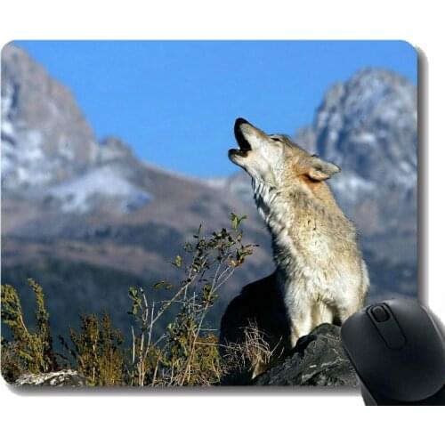 Mouse Pad Non-Skid Natural Rubber Rectangle Mouse Pads,Animal wolf art Gaming Mousepad Mat
