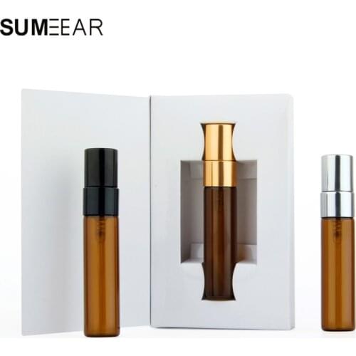 20Pieces 5ml mini Perfume Bottle Amber Bottles Packaging Boxes With Atomizer Glass Perfume Bottles