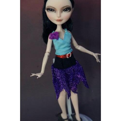 Fashion Doll Clothes Set for Monster High Dolls Outfits Blue Shirts Tank Purple Skirt For Bratz Dolls Kids DIY Toys 1/6