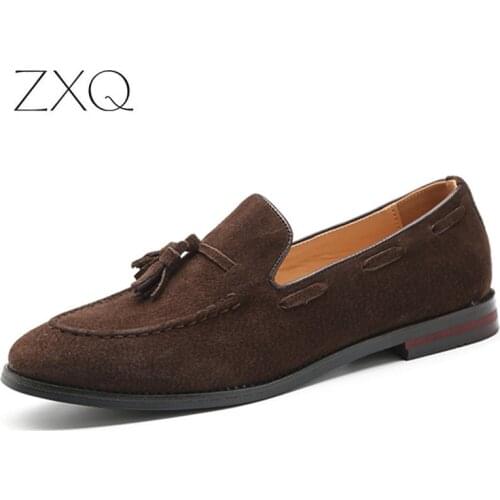 Mens Fashion Tassel Soft Moccasins Slip On Men Suede Leather Casual Loafers Daily Leisure Male Driving Flats Boat Shoes
