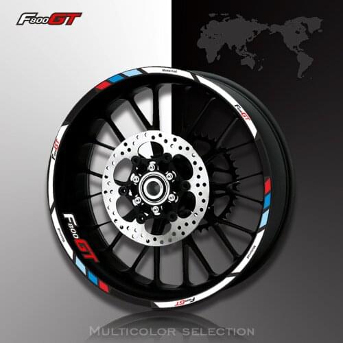 Motorcycle front and rear wheels Edge Outer Rim Sticker Reflective Stripe Wheel Decals For BMW F800GT