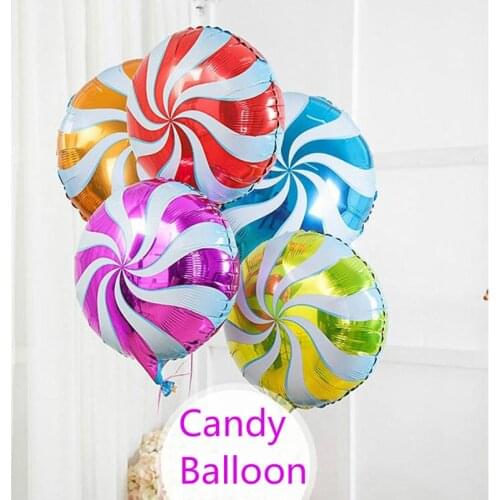 New 50pcs/lot colorful Candy foil balloons 18inch round windmill helium ballon for wedding party decoration birthday decoration