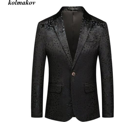 New Arrival Spring Style Men Boutique Blazers High Quality Business Casual Pattern Single Buttom Mens Suit Jacket Coat M-6XL