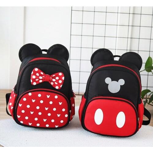 Disney New Kindergarten Schoolbag Boys Girls cartoon Minnie Mickey Kids Preschool Childrens Baby Backpack
