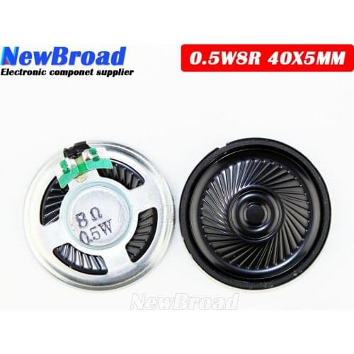 2pcs New Ultra-thin speaker 8 ohms 0.5 watt 0.5W 8R speaker Diameter 40MM 4CM thickness 5MM with PH2.0 terminal wire length 10CM