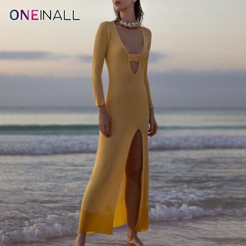 Длинные платья ONEINALL China At AliExpress