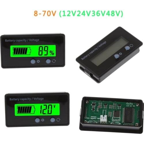 OOTDTY 8-70V LCD Acid Lead Lithium Battery Capacity Indicator Voltmeter Voltage Tester GY-6S