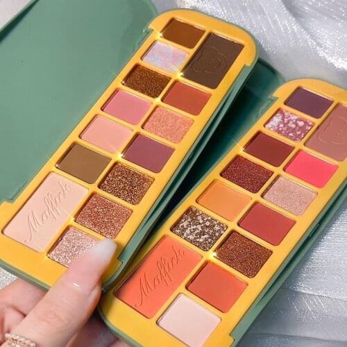 14 Colors Eye Shadow Palette Matte Shimmer Glitter Pigmented Eyeshadow Natural Lasting Daily Makeup Waterproof Cosmetic TSLM1