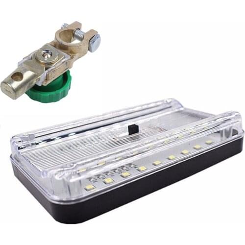 Battery Terminal Link Switch (Battery Switch 2) with Car Interior Light 36Led Roof Ceiling Reading Light