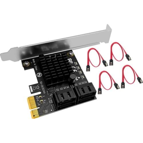 PCIE SATA Expansion Card PCI Express X1 to 4-Port SATA3.0 6GB Adapter Card Desktop Computer Hard Drive Expansion Card