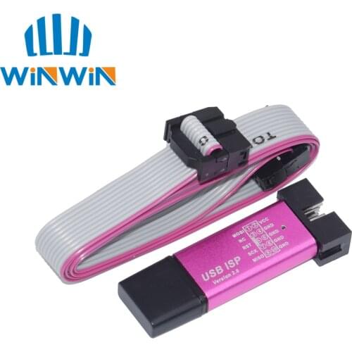 Aluminum shell USB ISP USBISP USBASP ASP Programmer for 51 ATMEL AVR WIN7 64 (Random color)