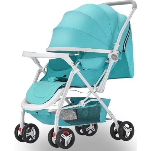 Foldable Baby Stroller Reversible Newborn Carriage Travaling Infant Pram Can Sit and Recline with Gifts for 0-4 Years Old