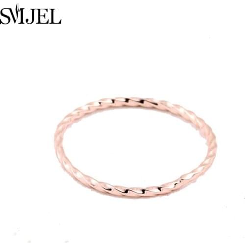 SMJEL New Fashion Simple Twist Stacking Stackable Rings for Women Pinky Jewelry Gifts Wholesale Bijoux 30pcs-R214