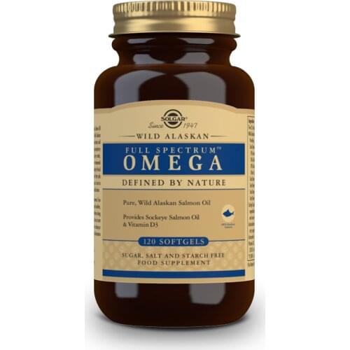 SOLGAR Full Spectrum™Omega-Alaska wild salmon oil-120 soft capsules