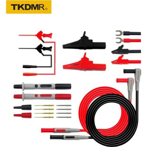 TKDMR Series Replaceable Multimeter Probe Test Hook&Alligator Clip Test stick Test Lead kits 4mm Banana Plug free shipping