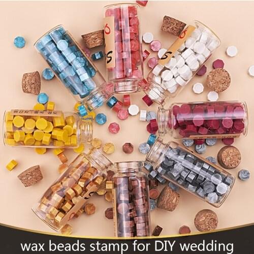 WYSE 60pcs Octagon Sealing Wax Stamping Sealing Beads Wax Seal Vintage Wax Seal Stamp Beads Pen For Envelope Wedding Wax Seal
