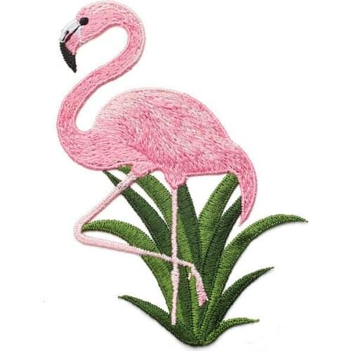 1Pcs Flamingo Patches For Clothing Bag Sticker Sew On Embroidered Fabric Appliques Sewing Accessories