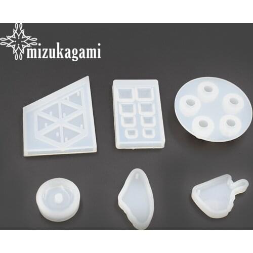 1pcs UV Resin Jewelry Liquid Silicone Mold Sphere Triangle Square DIY Silicone Crystal Drop Rubber Mold Transparent Clear Mold