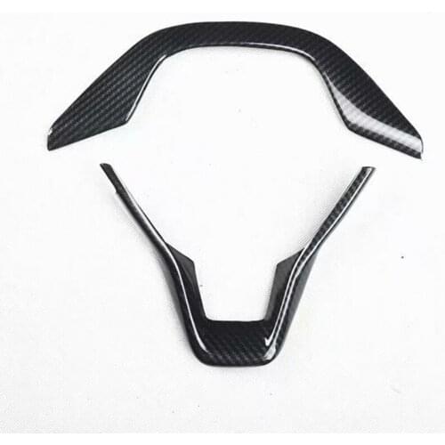 2Pcs For Honda Accord 10th 2018 Car Steering Wheel Decoration Bezel Cover Stickers Car Mouldings ABS Carbon Fiber Accessories