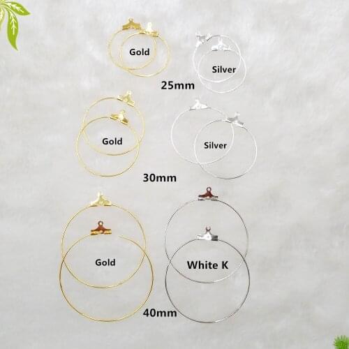 30pcs Metal Earring Making Accessories Rhodium Copper Clip On Earring Clasps Hooks Findings With Loop Clasp Round Base For Diy