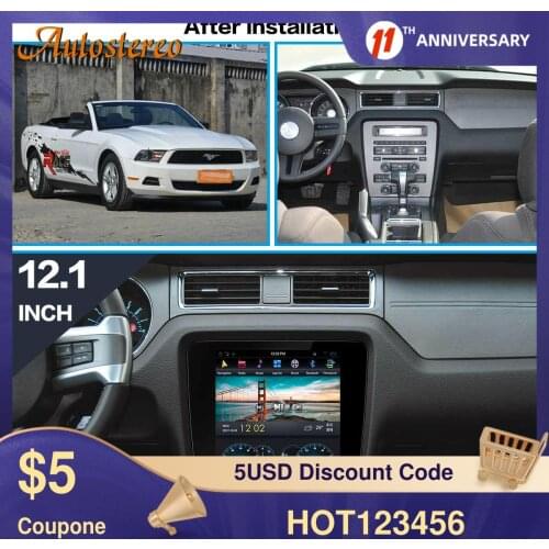 4G SIM Tesla Style Android 9.0 64G Car GPS Navigation For Ford Mustang GT320 GT500 Stereo Head Unit Multimedia Player Auto Radio