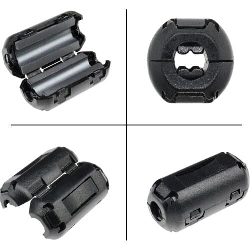 5PCS 5mm Black Audio Data Cable Shield Removeable Clip On Housing Cover EMI RFI Wire Filter for Power Audio AV Data Cable