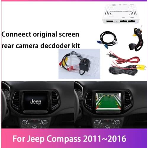 Car Rear View Reverse Camera For Jeep Compass 2011 2012 2013 2014 2015 2016 Accessories Original Screen Compatible Parking CAM