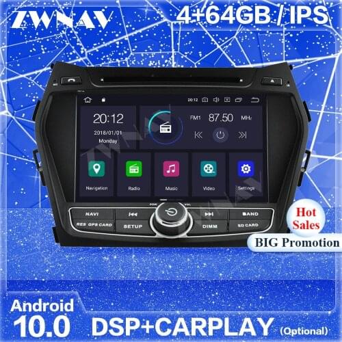 Carplay IPS Android 10 Screen GPS For Hyundai IX45 2014 2015 2016 2017 2018 Auto Audio Radio Stereo Multimedia Player Head Unit