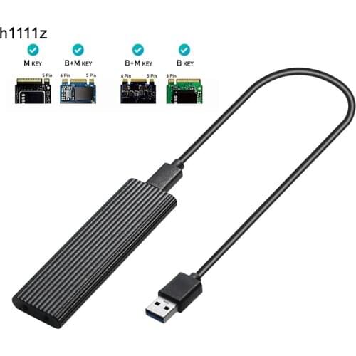 M2 SSD Case NVME Enclosure M.2 to USB SSD Adapter for NVME PCIE NGFF SATA M/B Key 2230/2242/2260/2280 SSD RTL9210B Dual Protocol