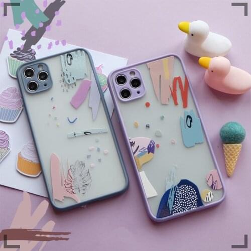 Case for Samsung A52 A32 4G 5G A12 A02 A02S A72 Matte Casing S30 S21 ULTRA M12 Shockproof Back Cover Cartoon Graffiti