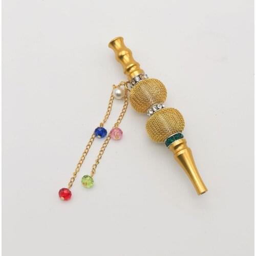 Handmade Inlaid Jewelry Alloy Shisha Hookah Mouth Tips Chicha Filter Tip Hookah Mouthpiece Detachable Tips Nargile Waterpijp