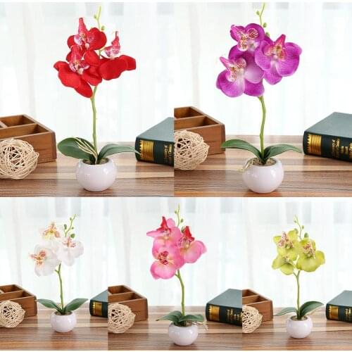 Simulated Artificial Butterfly Flower Craft DIY Phalaenopsis Bonsai Orchid Desktop Home Decor DIY Desktop Ornament Miniature