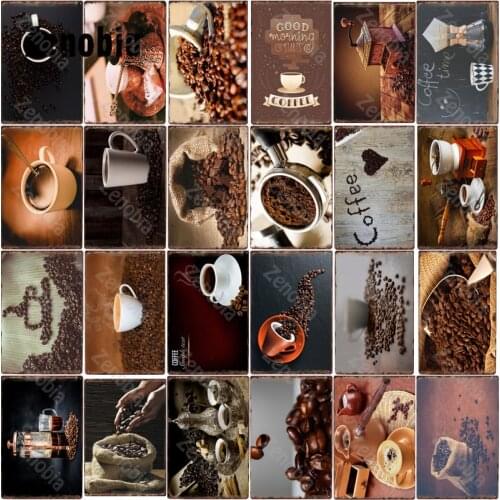 Coffee Metal Signs Tin Signs Metal Posters Vintage Home Decoration Decorative Tin Plates Retro Bar Pub Wall Art Stickers Decor
