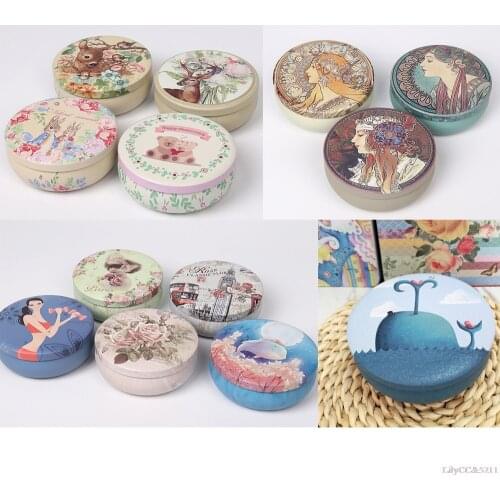 Mini Round Pocket Tea Tin Metal Canisters Container Wedding Storage Box Jar Mousse Cake Chocolate Candy Box Gift Packaging Box