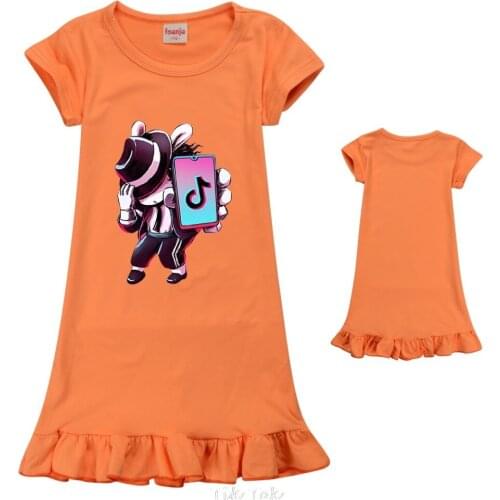 Tik Tok Baby Girl Summer Dress Children Cotton Draped Cartoon Dresses Kids Casual Nightgown Sleep Wear Home Tik Tok Clothes