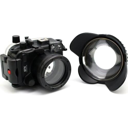 Meikon 40M/130FT Underwater Camera Waterproof housing case for canon G7X + 67mm Round Dome Port Fisheye +Red Filter
