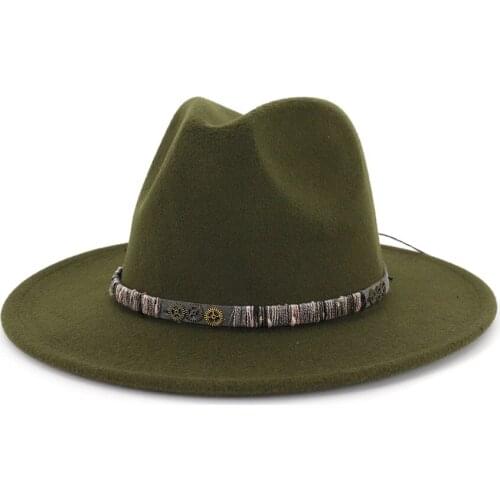 Men Fedora hats women Simple woolen hat jazz hats British style hat Fashion hat autumn winter big along Multicolor hat