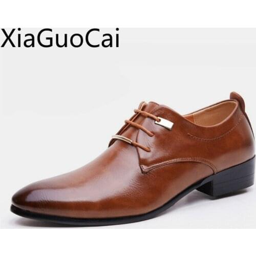 Retro Vintage High Quality Mens Waterproof Dress Shoes Low Top Lace Up Solid Mens Formal Shoes Flat Oxfords