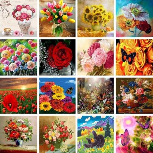 Series Of Beautiful Flowers Pattern 5D DIY Diamond Painting Full Square/Round Diamond Embroidery Sale Mosaic Picture Rhinestones