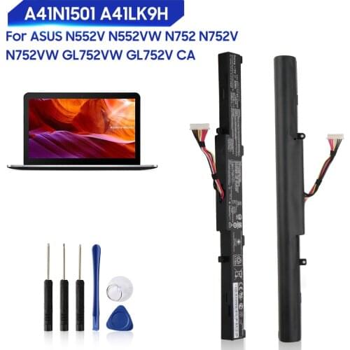 Original Replacement Battery For SUS N552V N552VW N752 N752V N752VW GL752VW GL752V CA A41N1501 A41LK9H Genuine Laptop Battery