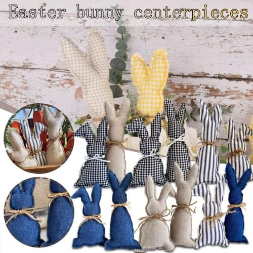 Easter Farmhouse Rabbit Ornament Bunny Decoration Fabric Party Decoration Bunny Decoration Arrangement for childrens rooms Toy