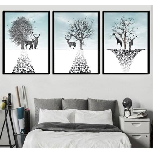 SVITY Home Decor Posters and Prints Painting Wall Art Canvas Painting Animal Deer Pictures For Living Room No Frame FA671